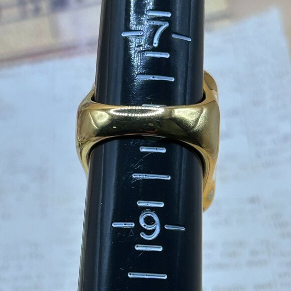 Bronzallure Large Black Lucky Cricket Symbol Ring Made in Italy 18K Gold Plate - Picture 6 of 11